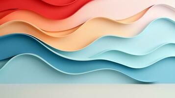 Pastel color papercut design on background, AI Generative photo