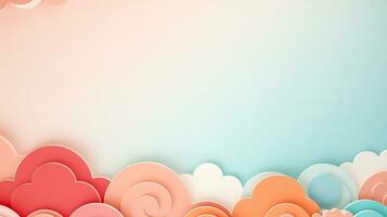 Pastel color papercut design on background, AI Generative photo