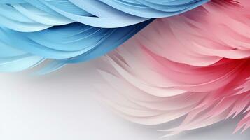 Pastel colorful feather on background, abstract papercut design, copy space, AI Generative photo