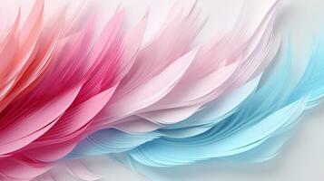 Pastel colorful feather on background, abstract papercut design, AI Generative photo