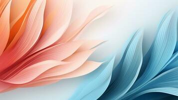 Pastel colorful feather on background, abstract papercut design, AI Generative photo