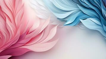Pastel colorful feather on background, abstract papercut design, copy space, AI Generative photo