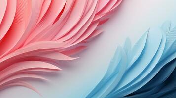 Pastel colorful feather on background, abstract papercut design, AI Generative photo
