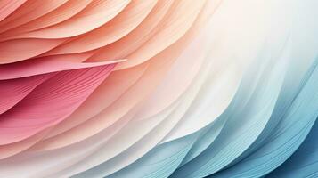 Pastel colorful feather on background, abstract papercut design, AI Generative photo