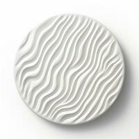 Abstract white paper wave curve lines design, luxury texture with smooth and clean subtle in circle isolated on white background, AI Generative photo
