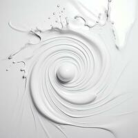 Abstract white paper wave curve lines design, water splash, luxury texture with smooth and clean subtle background, AI Generative photo