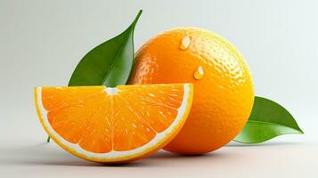 Fresh juicy orange fruit isolated on background, healthy fruit, AI Generative photo