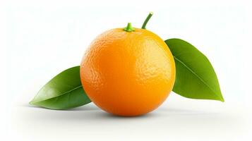 Orange fruit isolated on white background. Whole orange citrus fruit, AI Generative photo