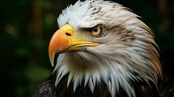 Mature American Bald Eagle, Portrait of wildlife, AI Generative photo