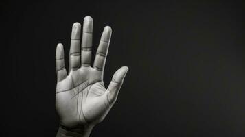 Hand gesture isolated on black background, AI Generative photo