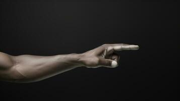 Hand gesture isolated on black background, AI Generative photo