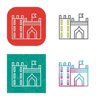 Castle with Flag Vector Icon