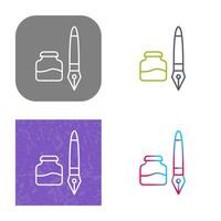 icono de vector de tinta y pluma