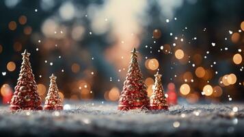 Winter scenery, Merry Christmas background, copy space, greeting card, AI Generative photo