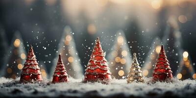 Winter scenery, Merry Christmas background, copy space, greeting card, AI Generative photo