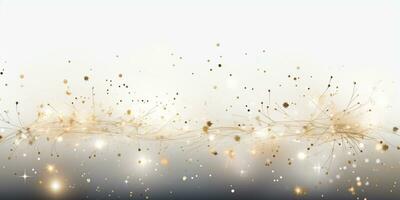 Abstract Shiny Luxury Frame, Gold Color on white background, Premium gift design, Party, invitation card, copy space for text, word, AI Generative photo