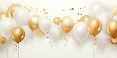 Abstract Shiny Luxury Frame, Gold Color on white background, Premium gift design, Party, invitation card, copy space for text, word, AI Generative photo
