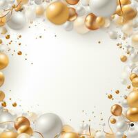 Luxury Frame Premium Party invitation card design, copy space for text, word, AI Generative photo