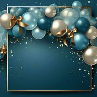 Luxury Frame Premium Party invitation card design, copy space for text, word, AI Generative photo