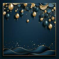 Luxury Frame Premium Party invitation card design, copy space for text, word, AI Generative photo