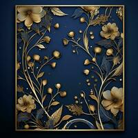 Luxury Frame Premium Party invitation card design, copy space for text, word, AI Generative photo