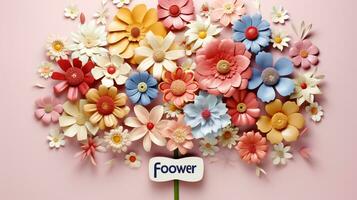 Colorful flower on background, AI Generative photo