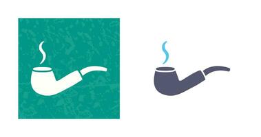 Unique Lit Smoking Pipe Vector Icon