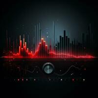 An Urban electro glowing city line, futuristic city, musical theme, AI Generative photo