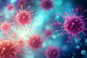 A group of cells that float on the surface of a background, cancer fighting 3d digital illustration, AI Generative photo