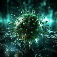 An illustration of cell immunity system, cell virus concept art, AI Generative photo