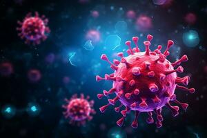 A group of cells that float on the surface of a background, cancer fighting 3d digital illustration, AI Generative photo