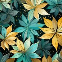 Abstract background colorful flower pattern, detailed shading, AI Generative photo