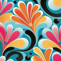 Abstract background colorful flower pattern, detailed shading, AI Generative photo