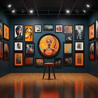 Arte galería foto exposición en museo, ai generativo