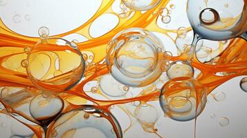 Abstract colorful soft drink bubble, splash effect, AI Generative photo