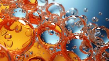 Abstract colorful soft drink bubble, splash effect, AI Generative photo
