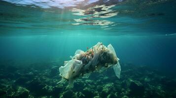 el plastico residuos basura usado botella, ai generativo foto