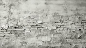 Abstract brick wall Old stained stucco texture, copy space, AI Generative photo