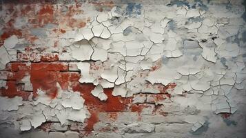 Abstract brick wall Old stained stucco texture, copy space, AI Generative photo