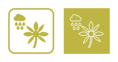 Flower with rain Vector Icon