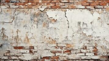 resumen ladrillo pared antiguo manchado estuco textura, Copiar espacio, ai generativo foto