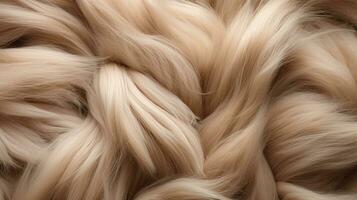 Soft wool texture, woolen fiber neutral beige, AI Generative photo