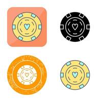 Unique Poker Chips Vector Icon