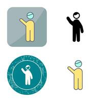 Waving to people Vector Icon