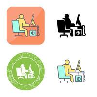 Computer Worker Vector Icon