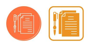 Unique Documents and Pen Vector Icon