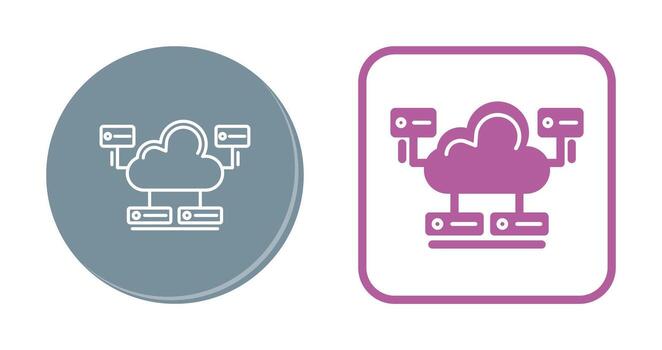 icono de vector de base de datos en la nube