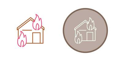 Unique Fire Consuming House Vector Icon