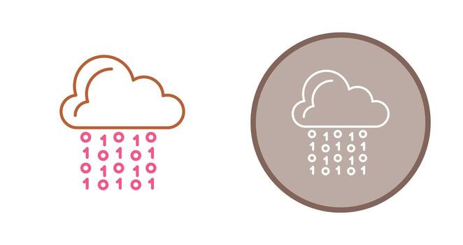 icono de vector de codificación de nube
