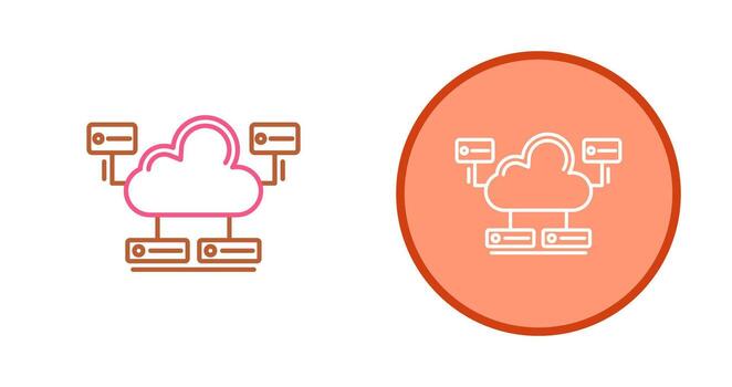 icono de vector de base de datos en la nube